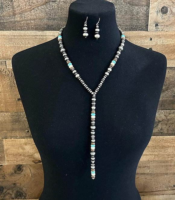 Navajo Bead Lariat Necklace Set