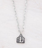 Cow Tag Initial Necklace