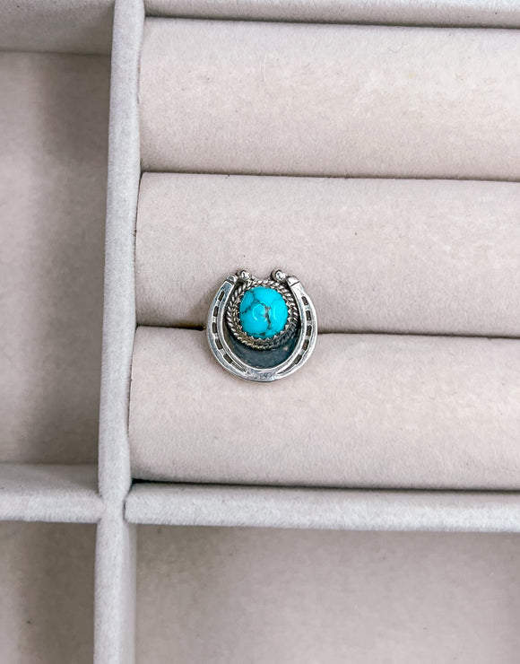 Authentic Turquoise Horseshoe Ring Size 7
