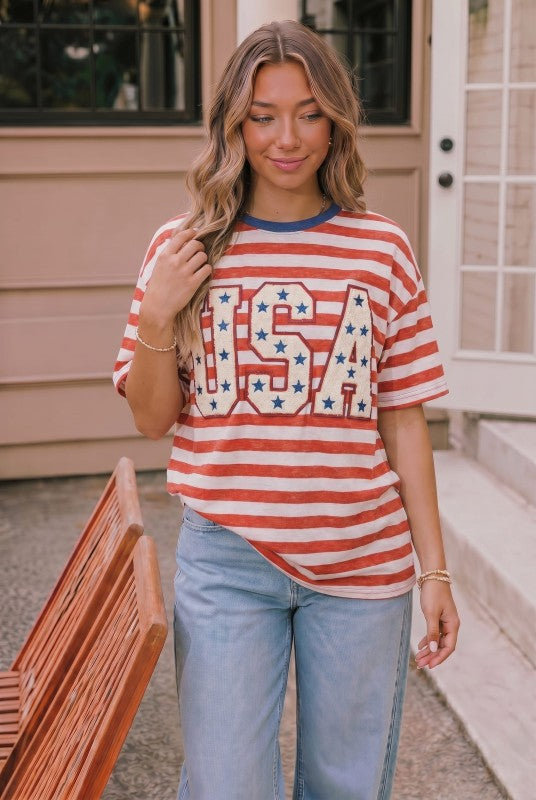 Stars & Stripes Oversized Graphic Tee