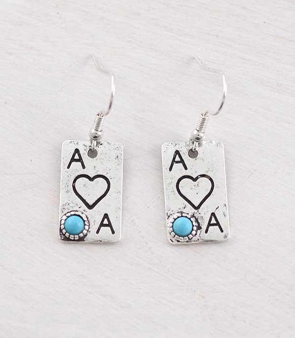 Ace Heart Dangle Earrings