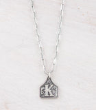 Cow Tag Initial Necklace