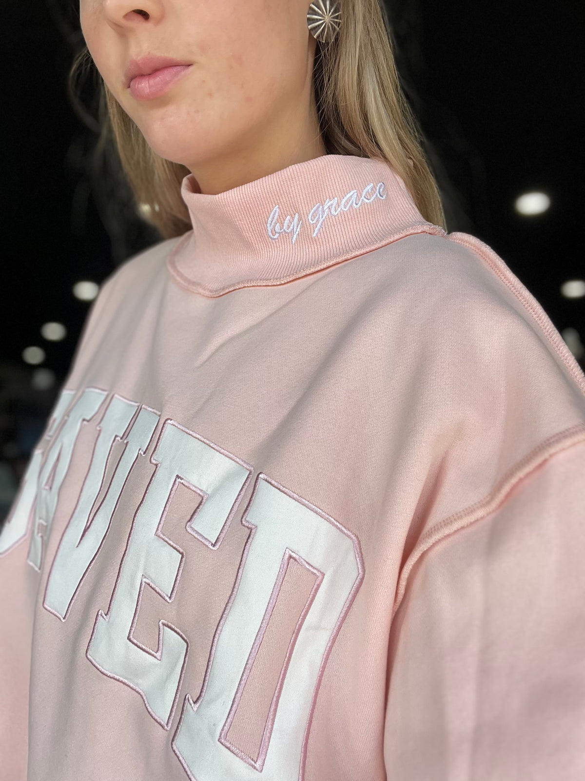 Saved By Grace Mock Neck Sweatshirt