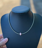 Sterling Silver Choker with Pink Conch Saucer