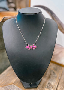 Pink Cluster Stone Necklace