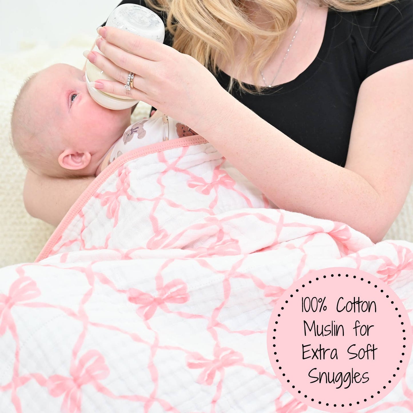 Beautiful Bows Muslin Quilt Baby & Kids Blanket