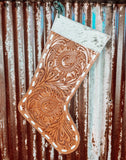 Tooled Leather & Cowhide Stocking