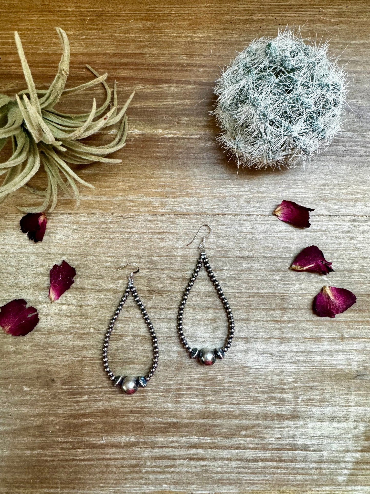 3mm & 10mm Sterling Silver Pearl Teardrop Earrings