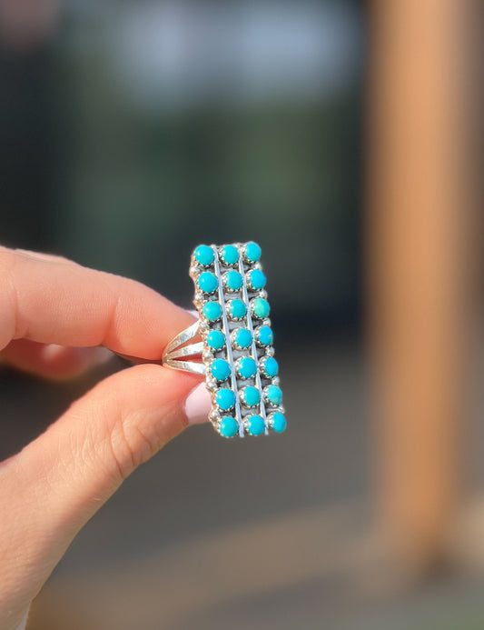 Cluster Rectangle Turquoise Ring *Size 7
