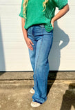 Super High Rise Split Seam Wide Leg Jeans