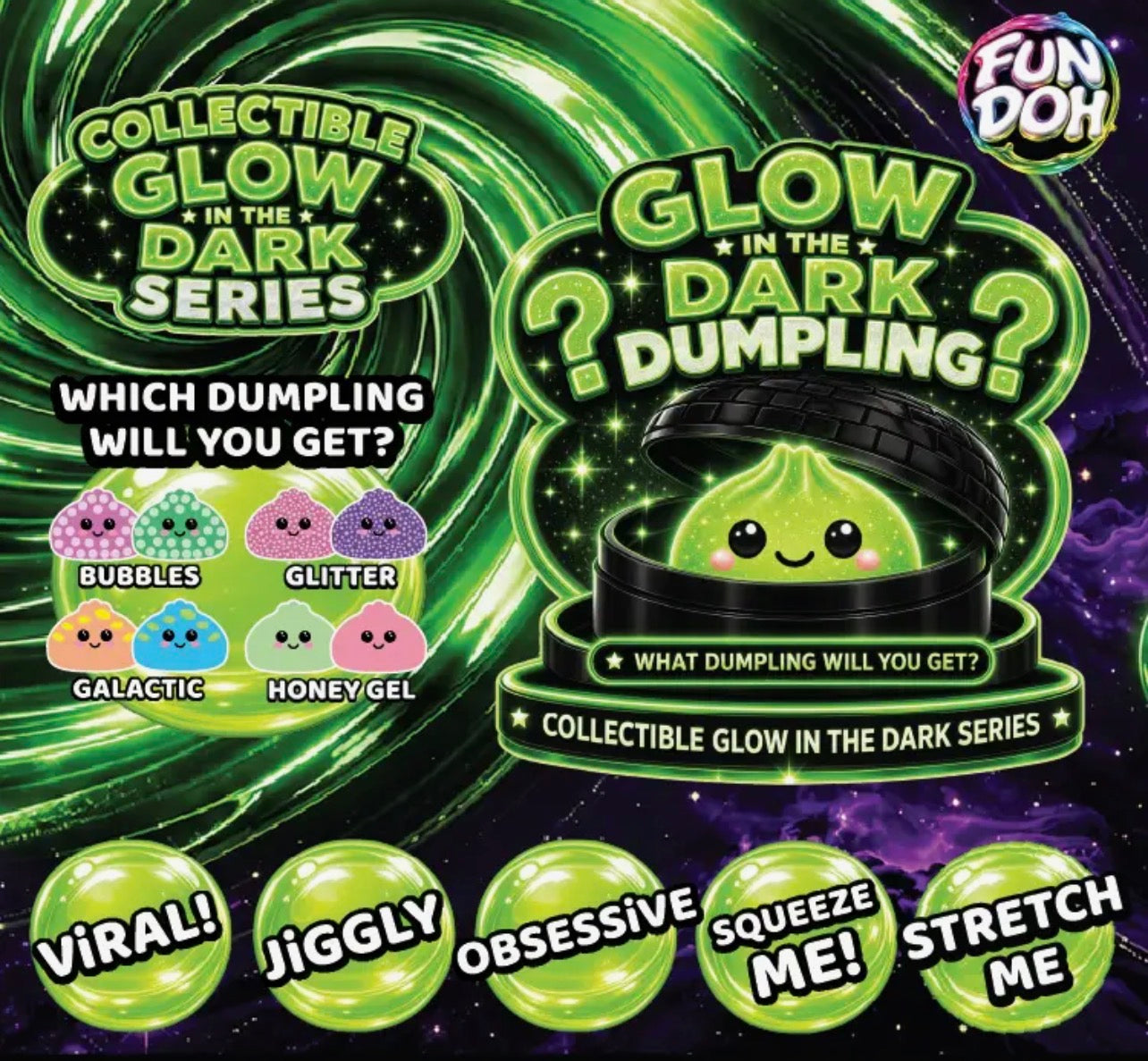 Glow In The Dark Mystery Dumpling *Black