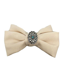 Western Concho Hair Bow (Smaller) *Ivory