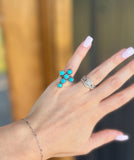Sleeping Beauty Turquoise Cross Ring *Size 5