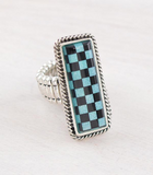 Checkered Bar Ring