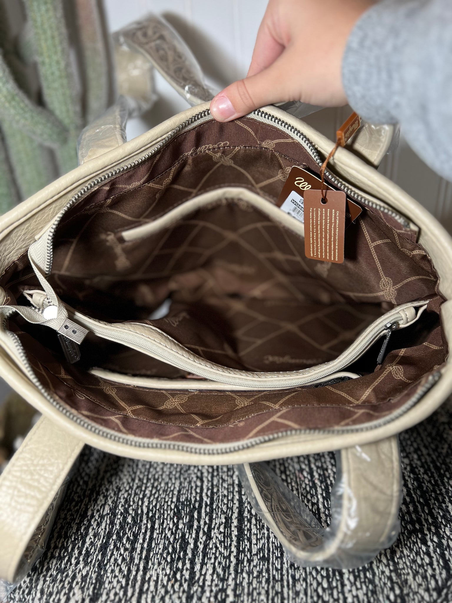 Wrangler Hair-on Hide Concealed Carry Purse Western Women's Tote Satchel  Bag