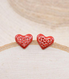 Rhinestone Heart Stud Earrings