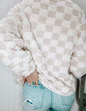 Checkered Sherpa Buttoned Jacket