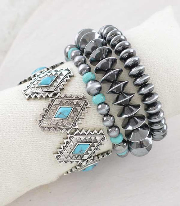 Aztec Navajo Stacked Bracelet Set