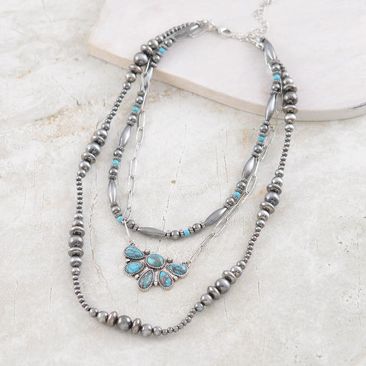 Turquoise Cluster Navajo Layered Necklace