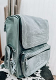 Boot Stitch Leather Backpack *Grey