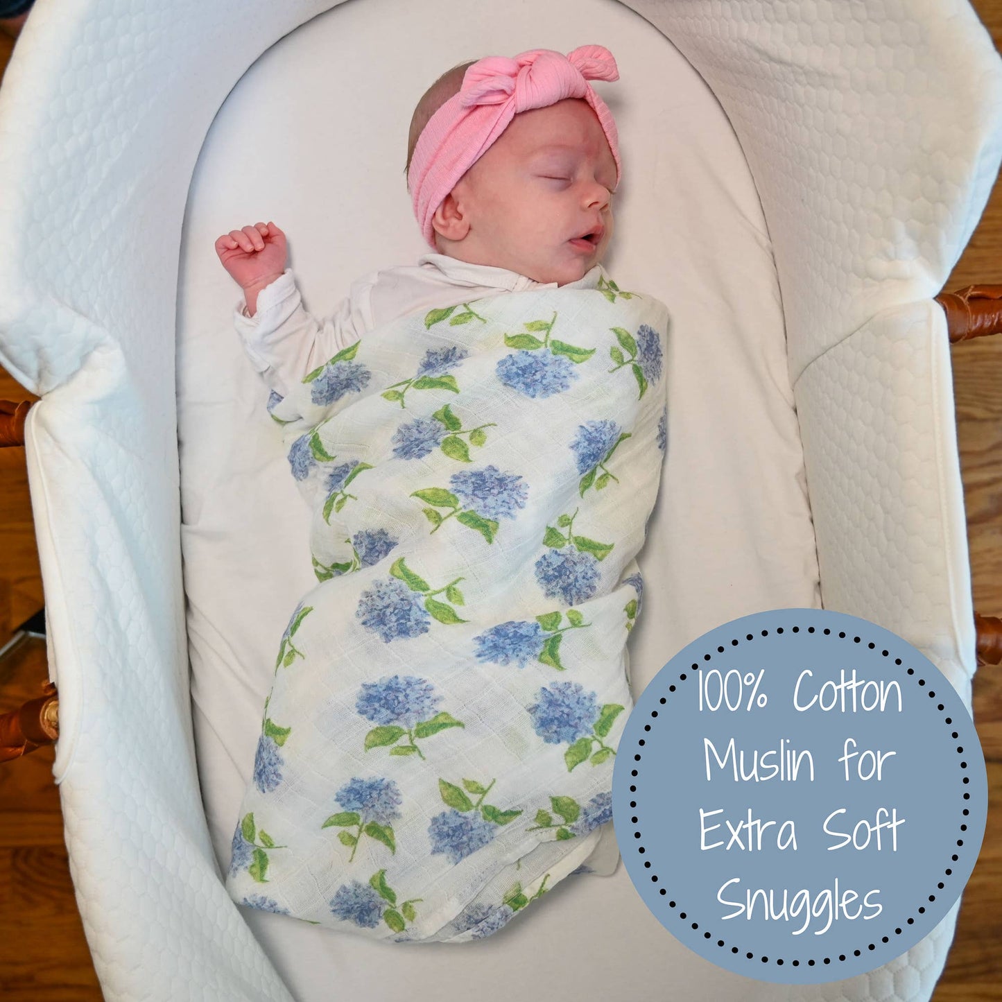 Hydrangea Baby Muslin Swaddle Blanket
