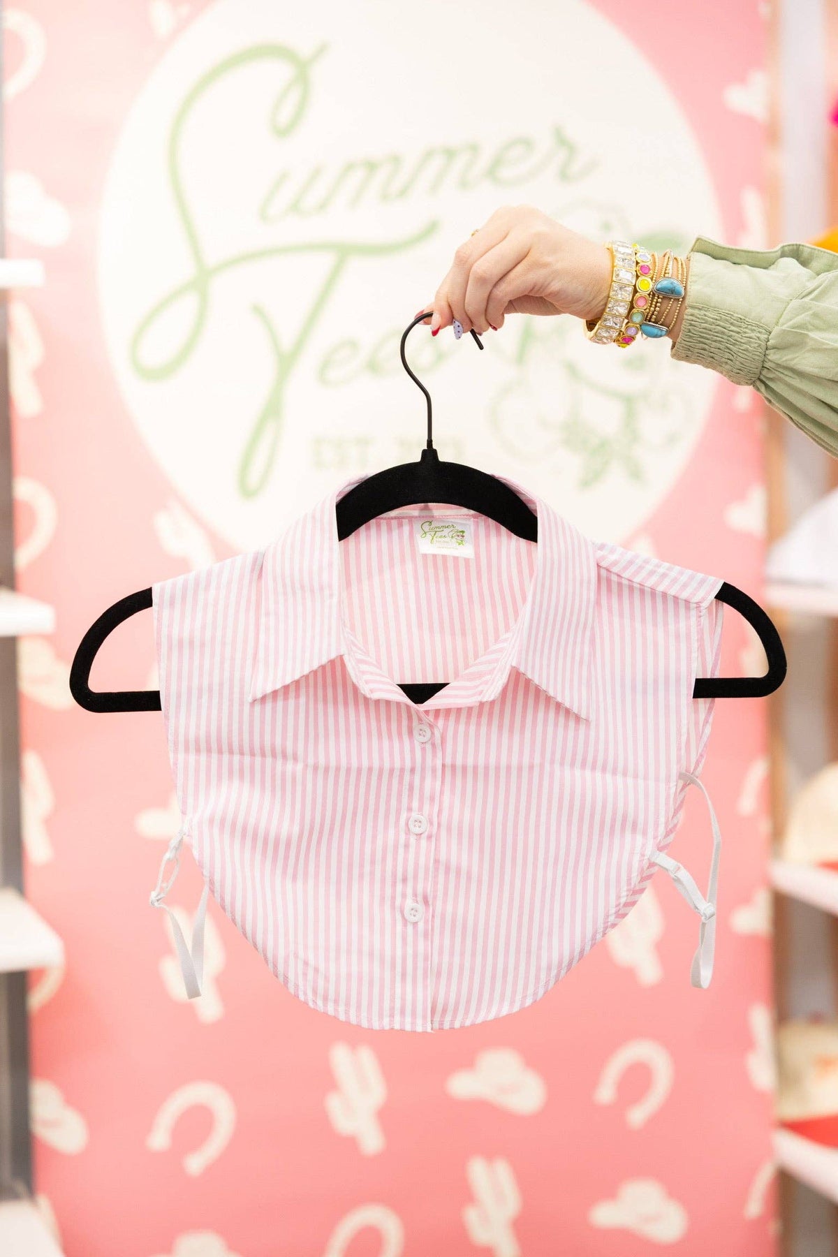Pink and White Striped Collar