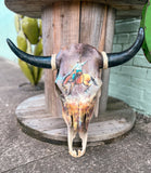 Handpainted Bronc Rider Cowskull