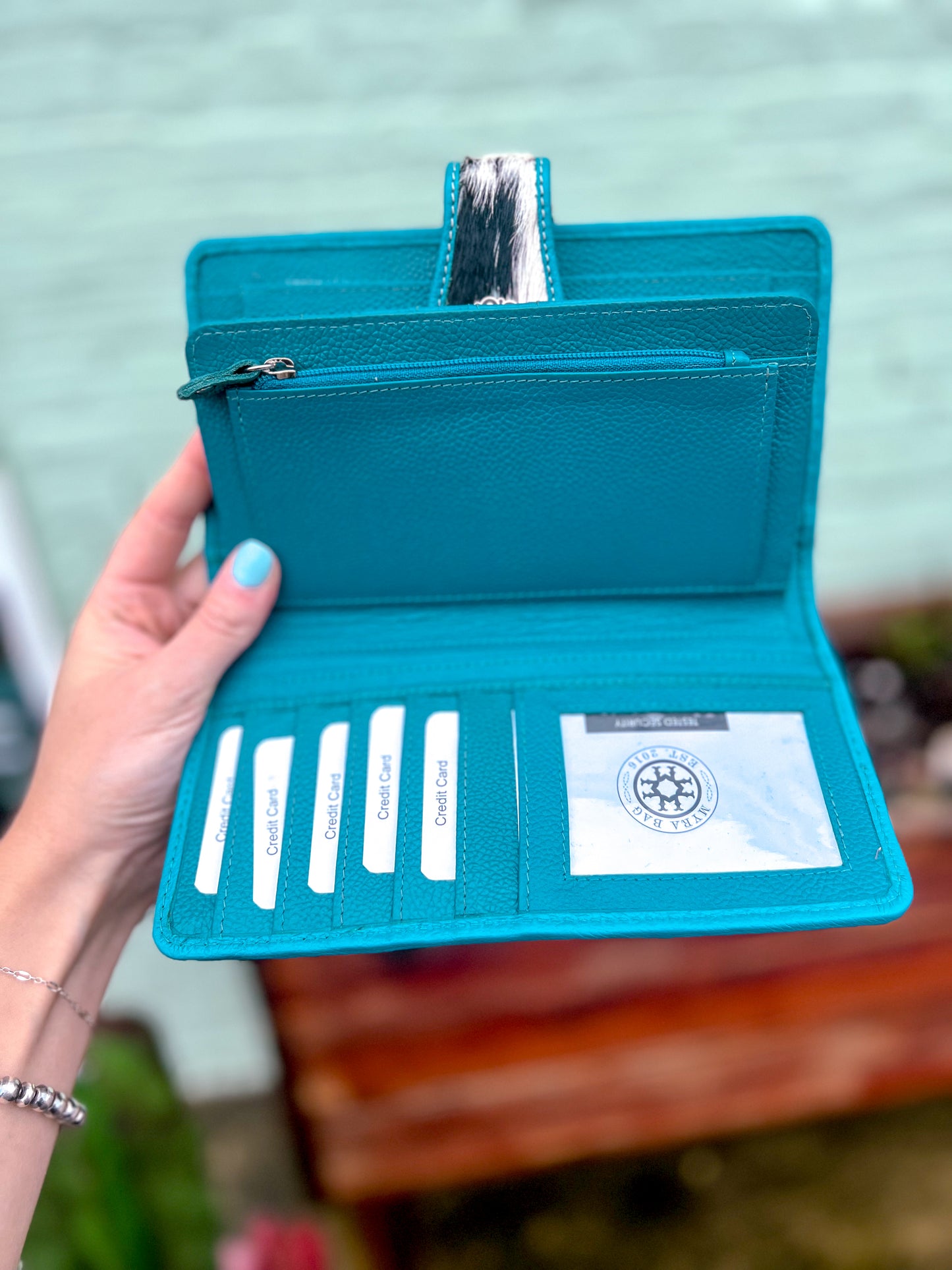 Las Mijitas Wallet in Turquoise