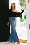 Super High Rise Split Seam Wide Leg Jeans