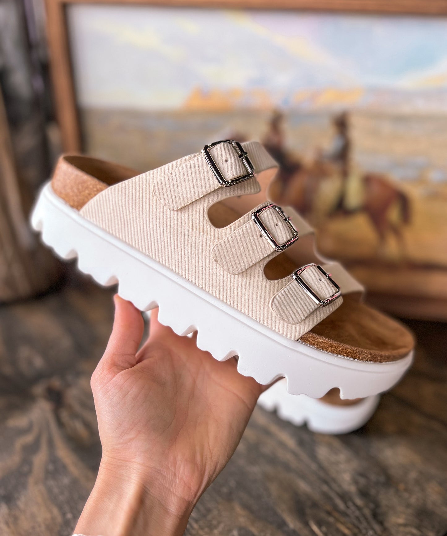 The Plaza Buckle Sandal *Cream