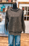 The Shay Acid Wash Sweatshirt *Ash Black