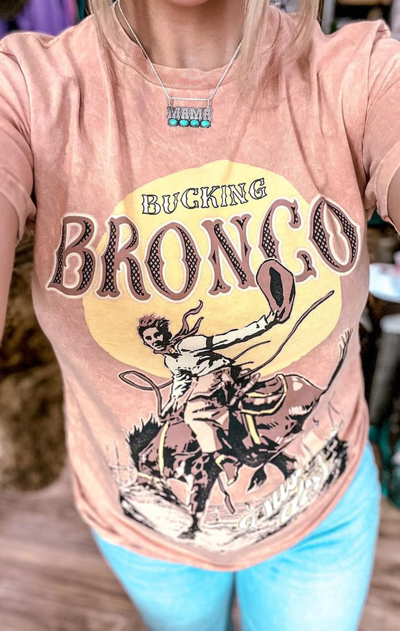 Bucking Bronco Mineral Wash Tee