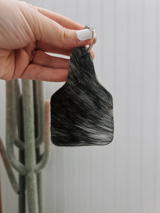 Cowhide Cowtag Keychain