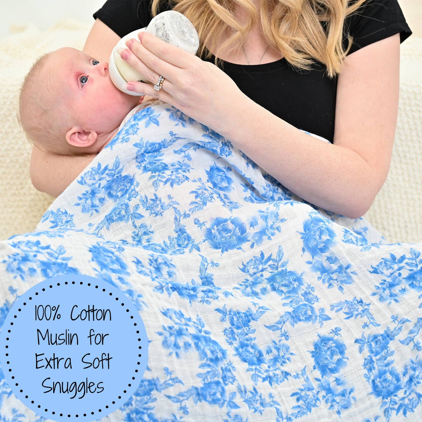 Peony For Your Thoughts Baby Muslin Swaddle Blanket