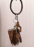 Cowhide & Tooled Leather Wristlets