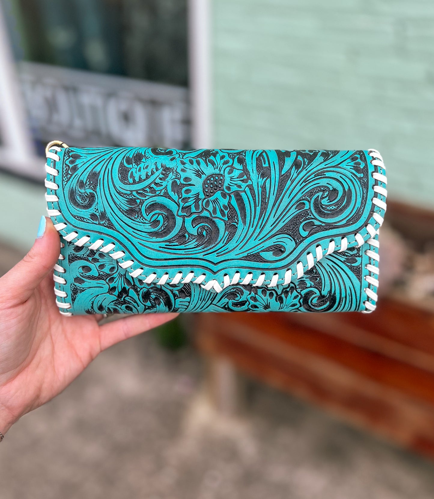 Desert Roses Wallet in Crimson *Blue
