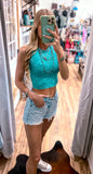 The Bailey Top *Light Teal