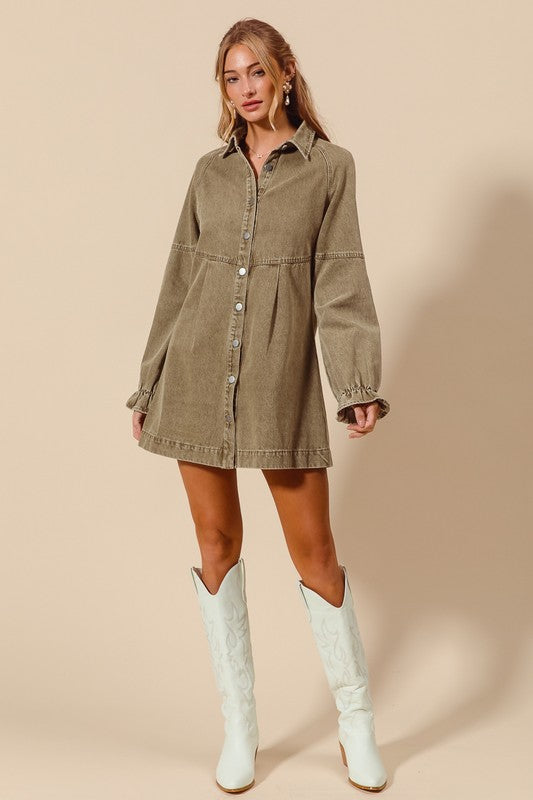 Daisy Denim Dress *Olive