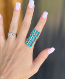 Cluster Rectangle Turquoise Ring *Size 7