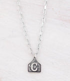 Cow Tag Initial Necklace