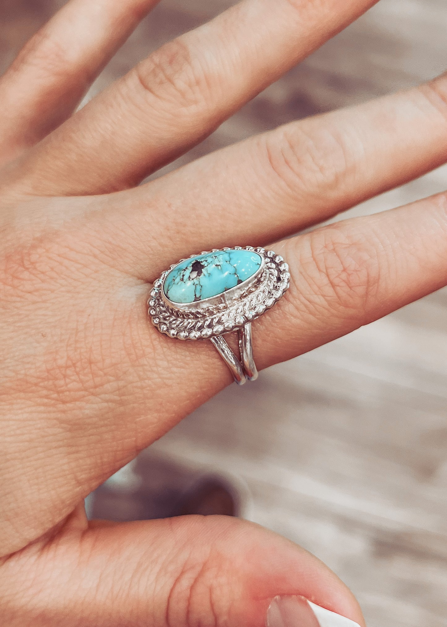 Teardrop Authentic Turquoise Ring