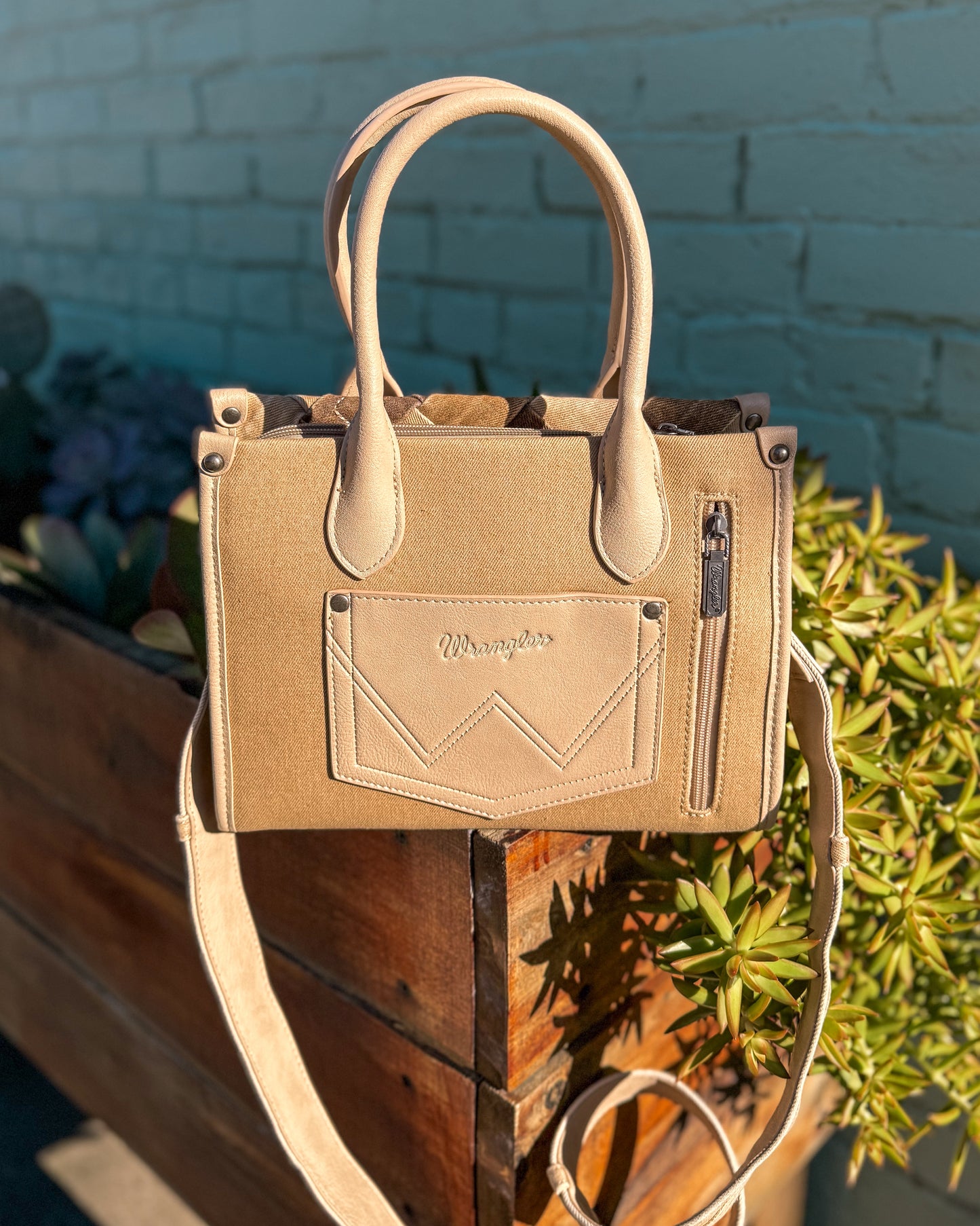 Wrangler Woven Denim Concealed Carry Tote/Crossbody