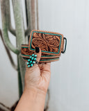 The Allie Tooled Belt with Tooled Belt Buckle