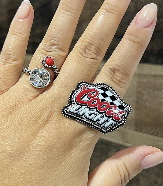 Coors Light Checkered Flag Ring