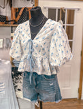 Hannah Floral Bow Top