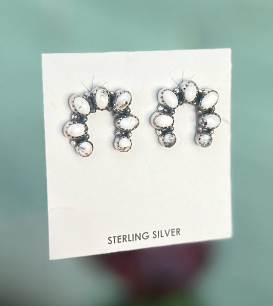 White Buffalo Naja Earrings