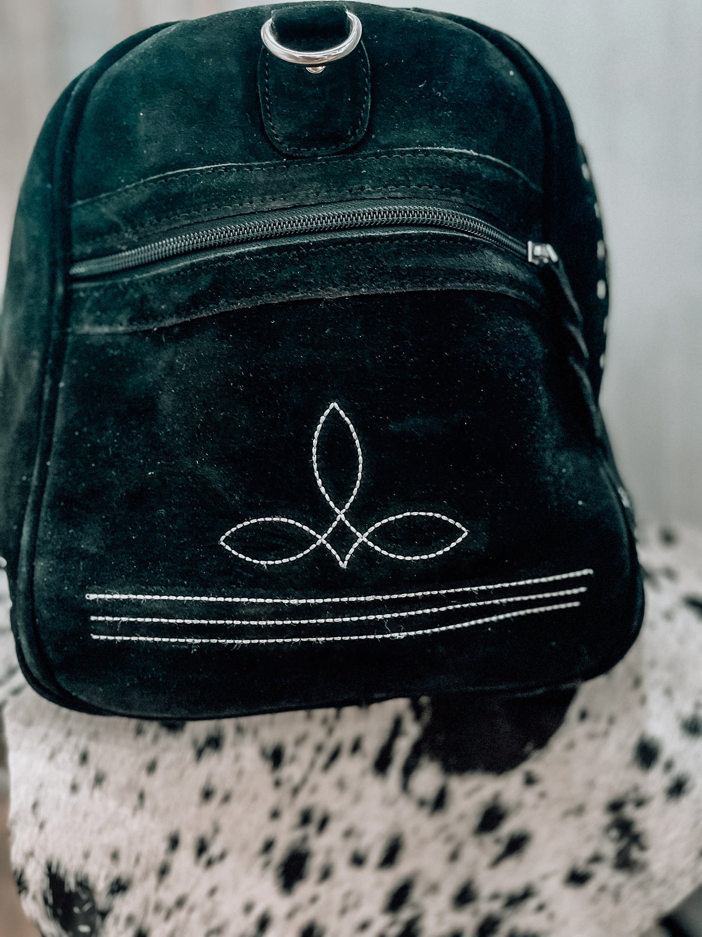 Black Boot Stitch Duffle Weekender