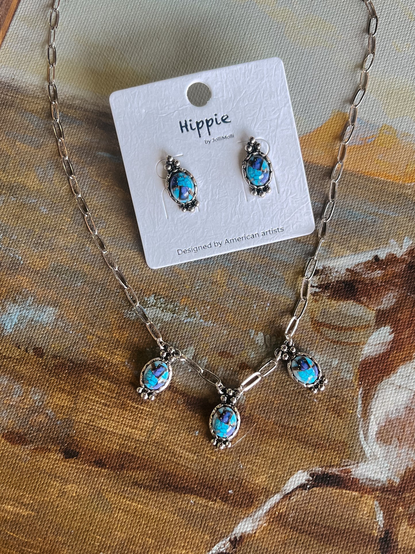 Semi Stone Earrings