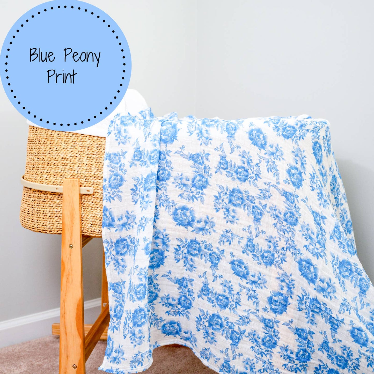 Peony For Your Thoughts Baby Muslin Swaddle Blanket