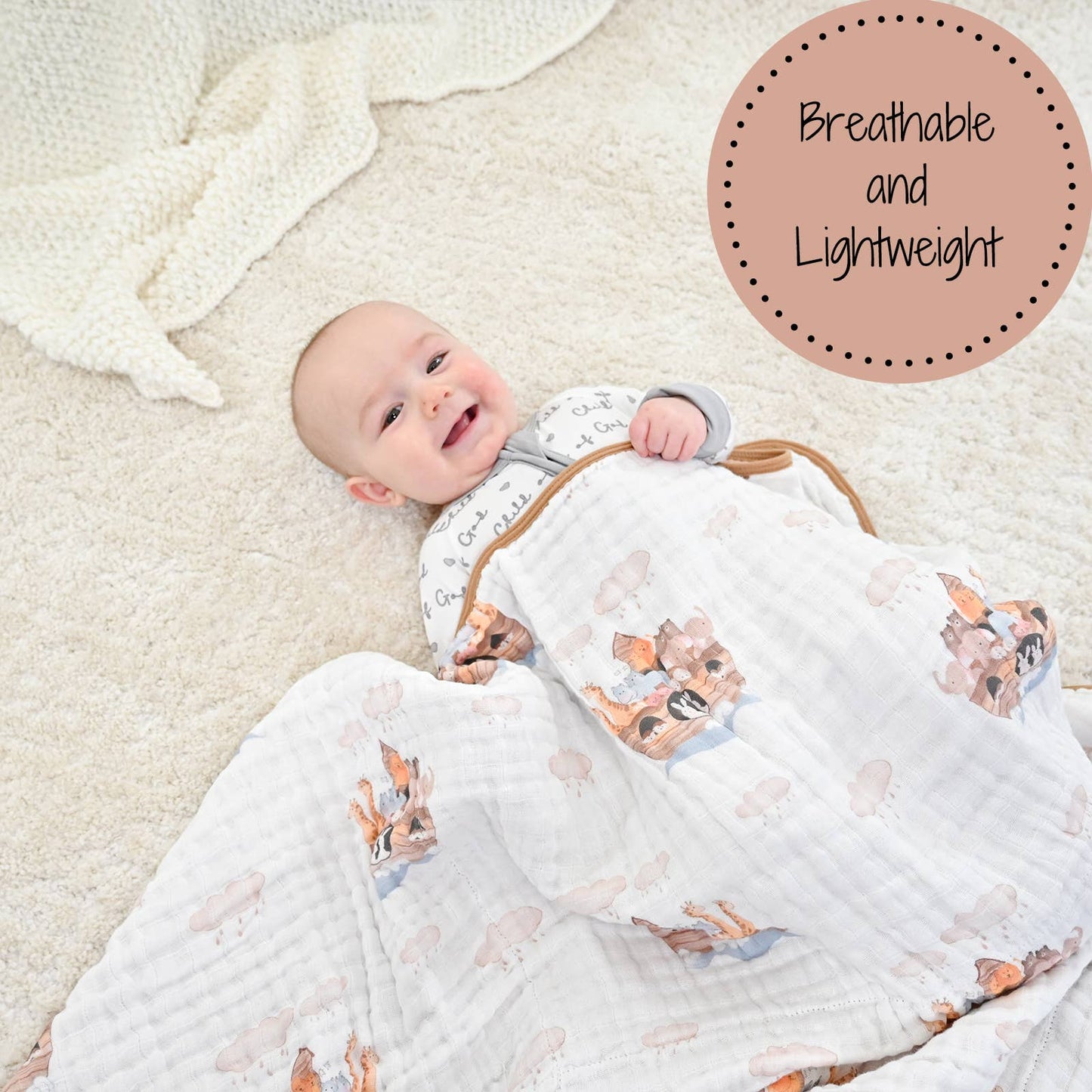 Noah's Ark Muslin Quilt Baby & Kids Blanket